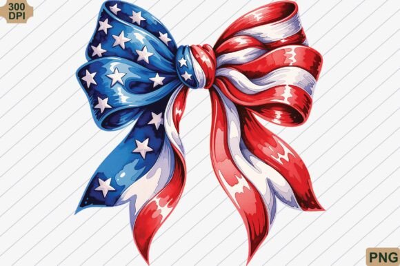 Download Hand Painted Patriotic Coquette Bow PNG - Coquette bow Collection