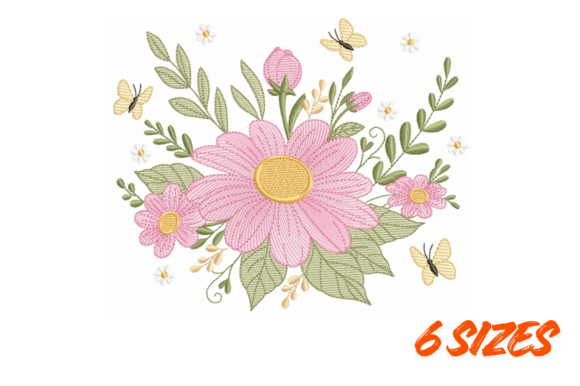 Download Pink Floral Embroidery Design Bundle Art - Premium Bundle