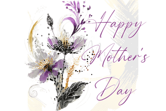 Download Happy Mother's Day Purple Flowers Png - Mother's day Collection