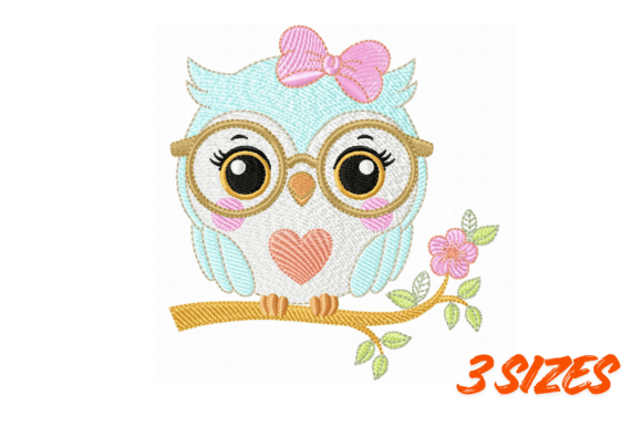 Download Cute Owl Embroidery Design for Projects - Premium Resources