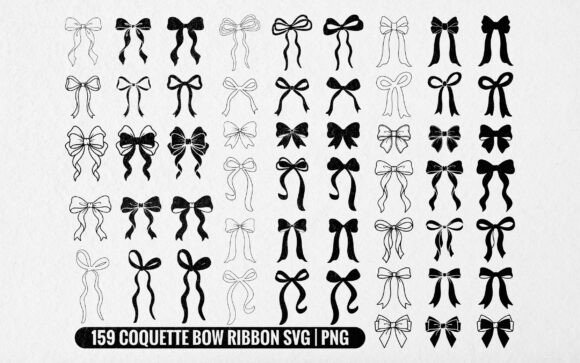 Download 159 Trendy Coquette Bow Bundle SVG PNG - Coquette bow Collection