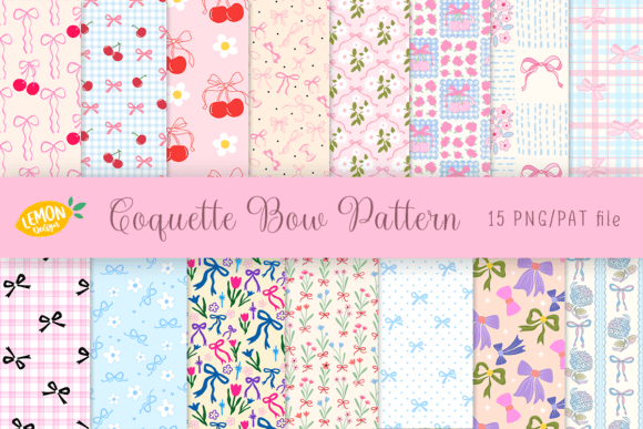 Download Coquette Bow Pattern Seamless Bundle - Coquette bow Collection