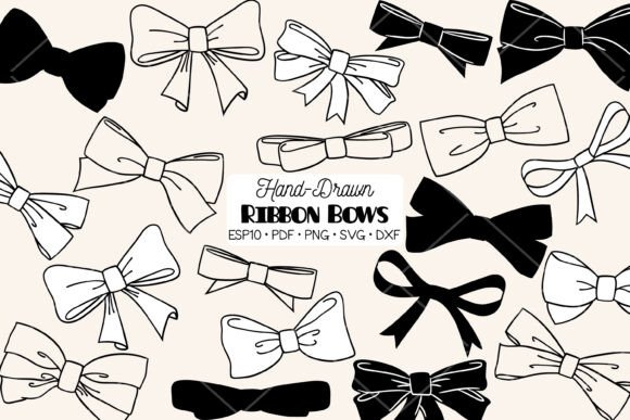 Download Hand Drawn Ribbon Bow Tie Illustration - Hand Collection
