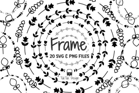 Download Delicate Hand Drawn Floral Circle Frame - Hand Collection