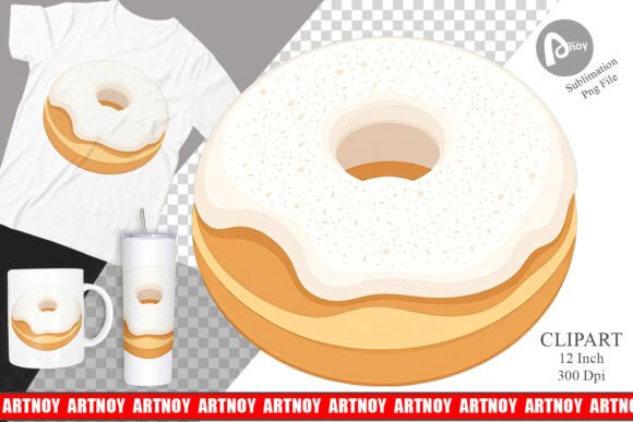 Download Powdered Donut Clipart - Premium Bundle