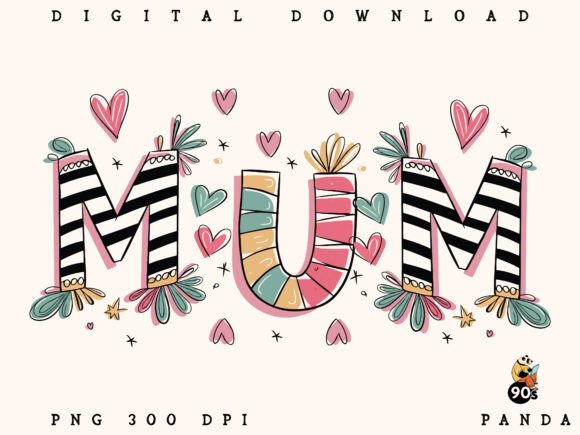 Download Brushstroke Mum, Hand Drawn Mum Design - Hand Collection